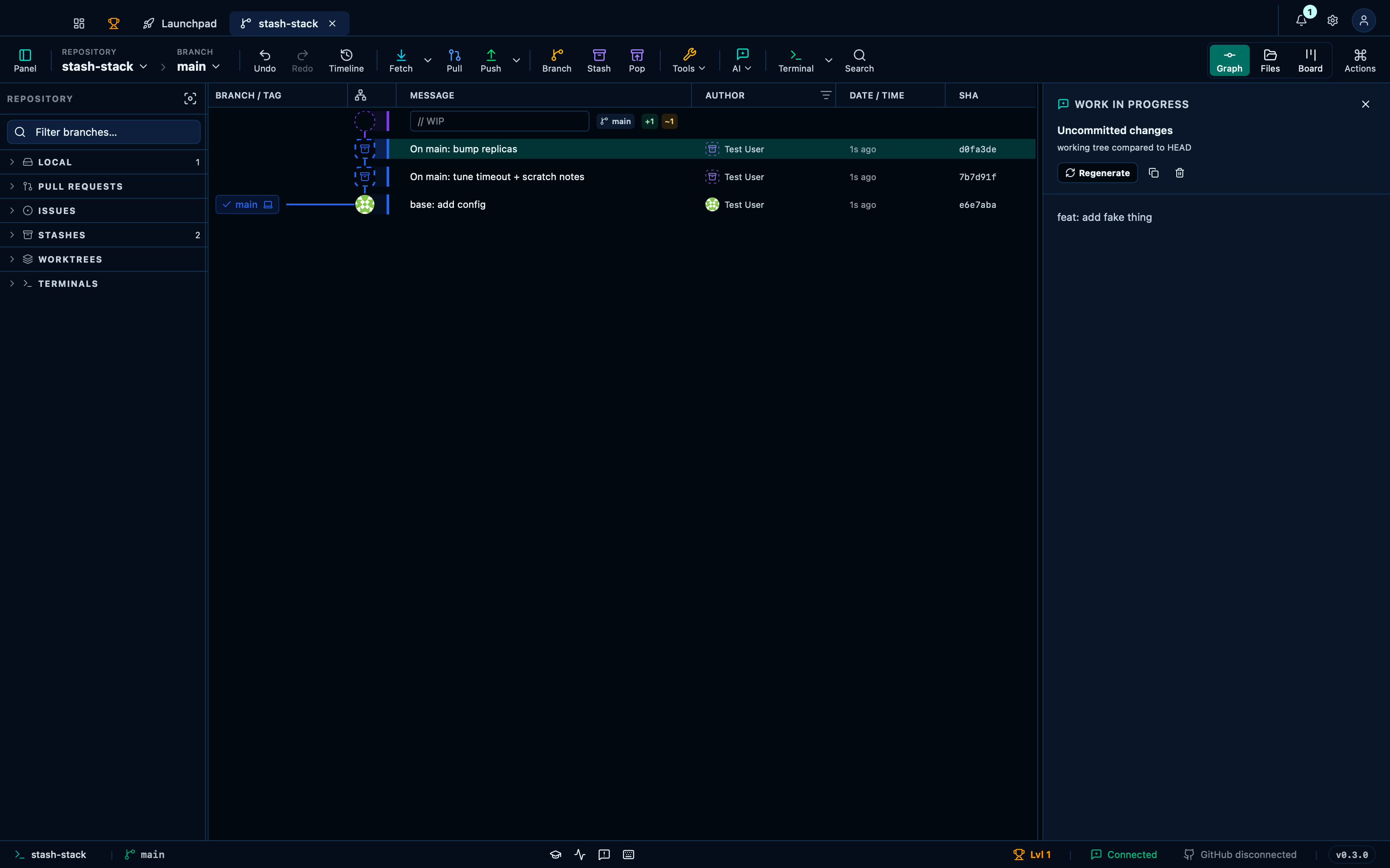 Explaining all uncommitted changes