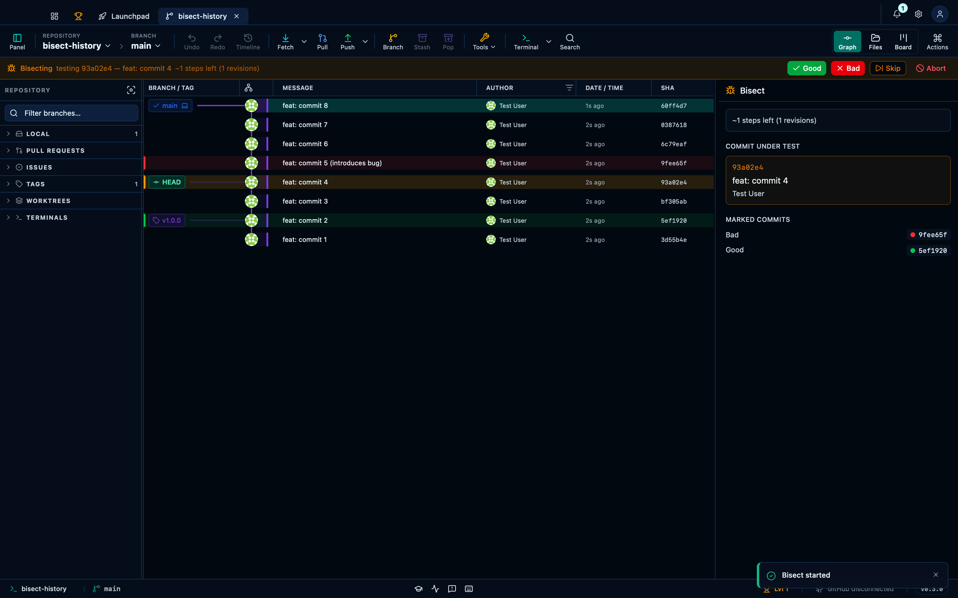 Testing each checkout narrows the range