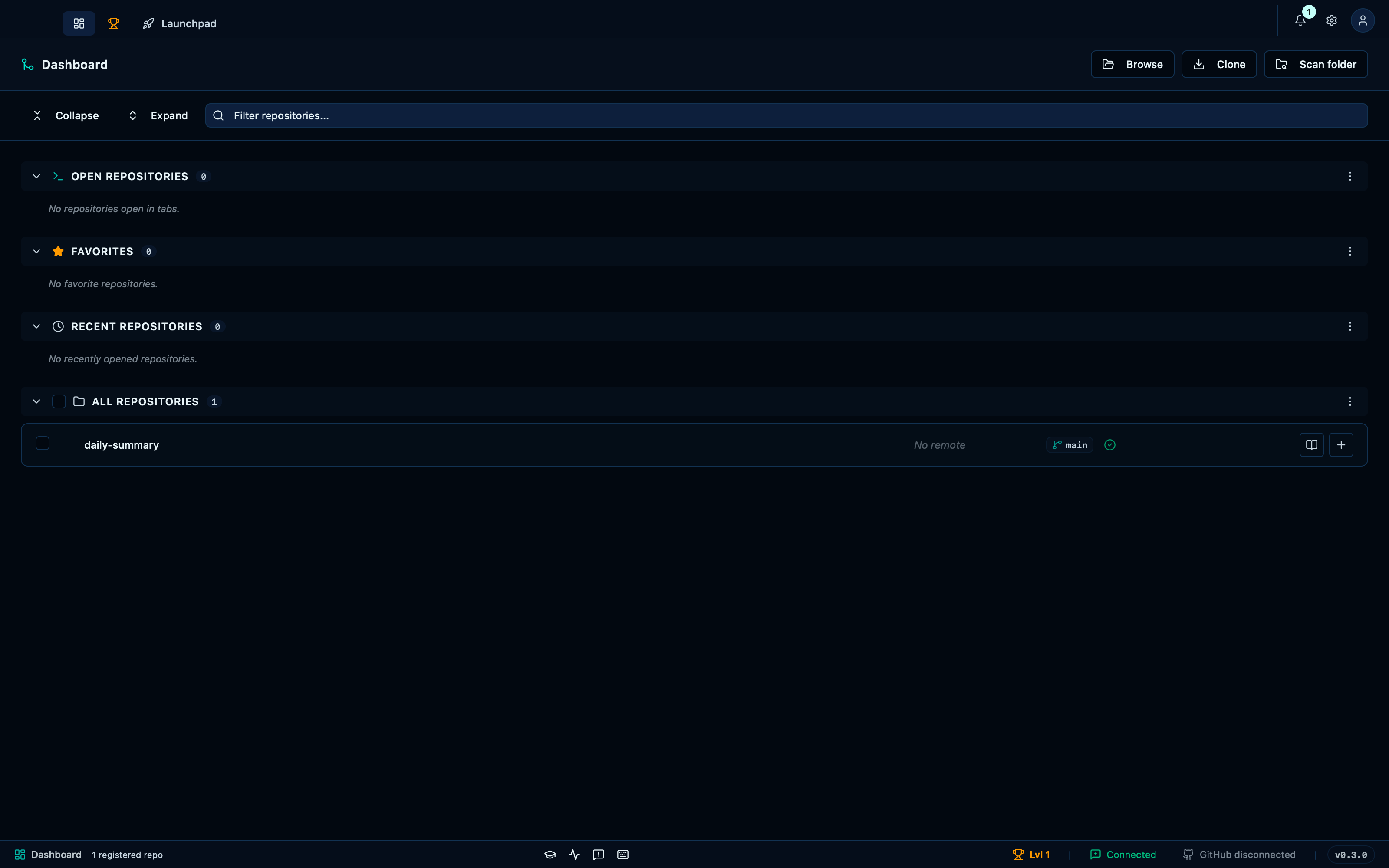 Disabling the feature hides the briefing from the dashboard