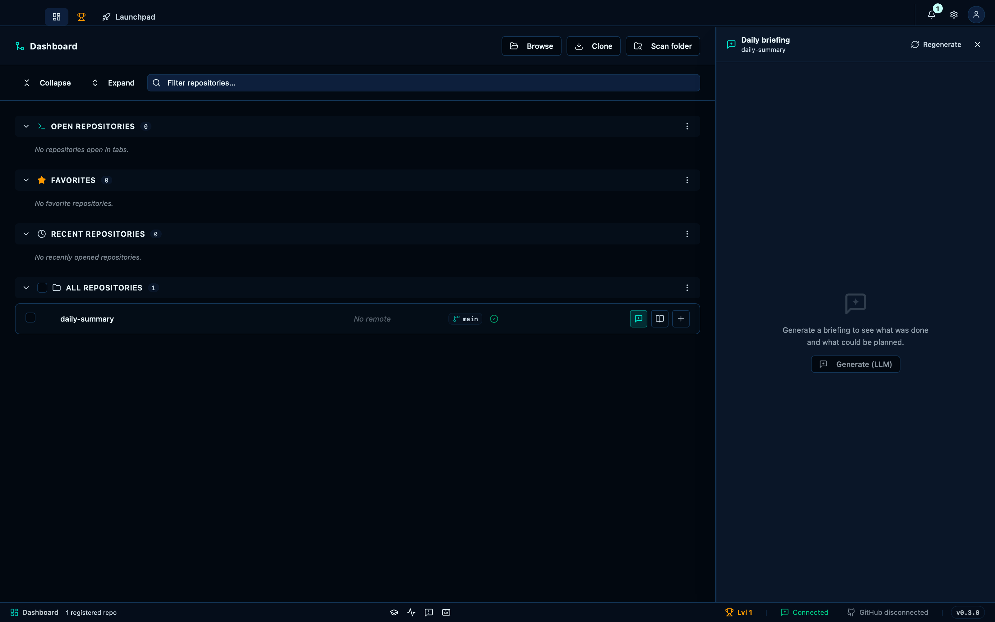 With auto-generation off, the briefing is produced on demand