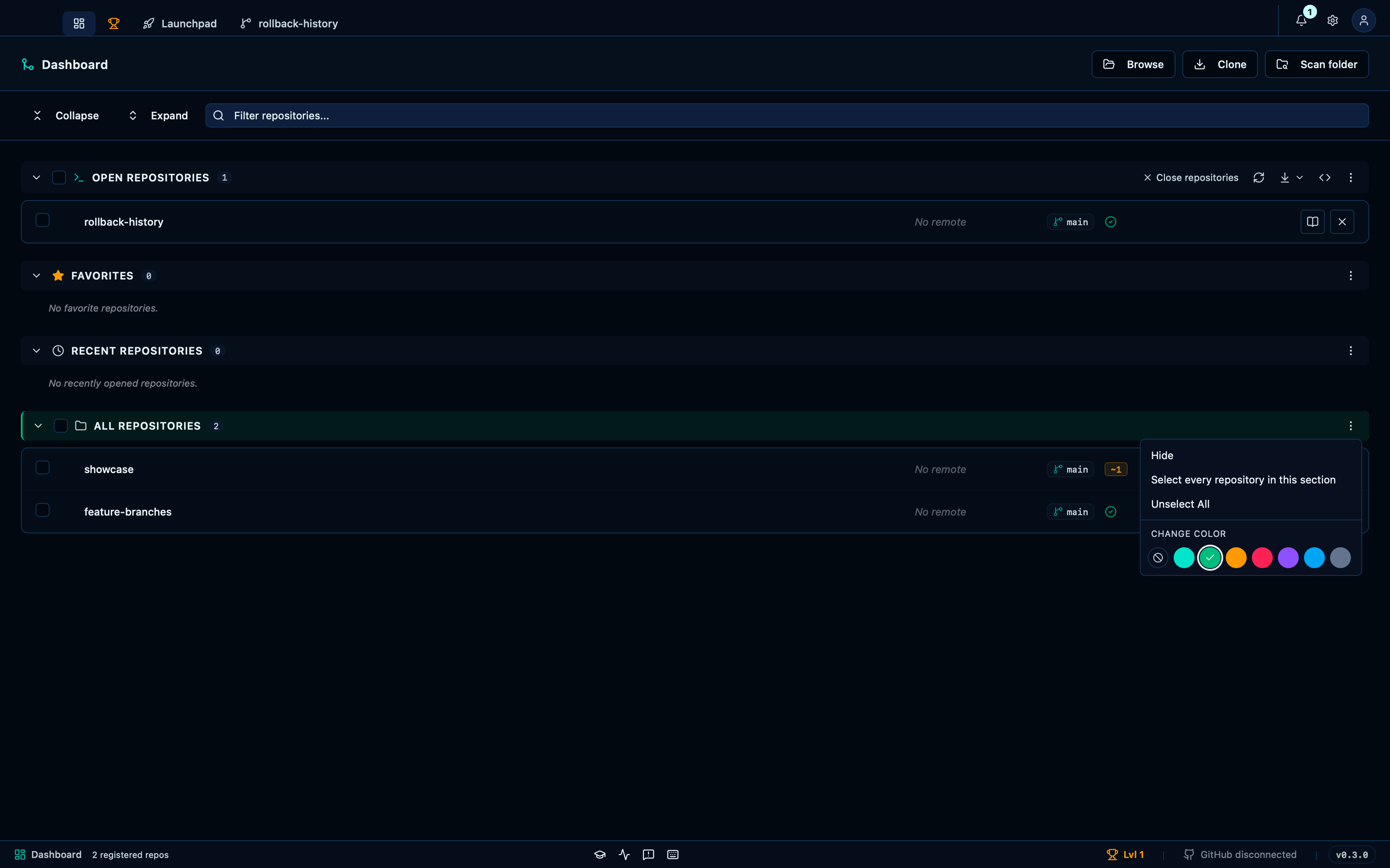 Color-coding a section for a quicker scan down the dashboard