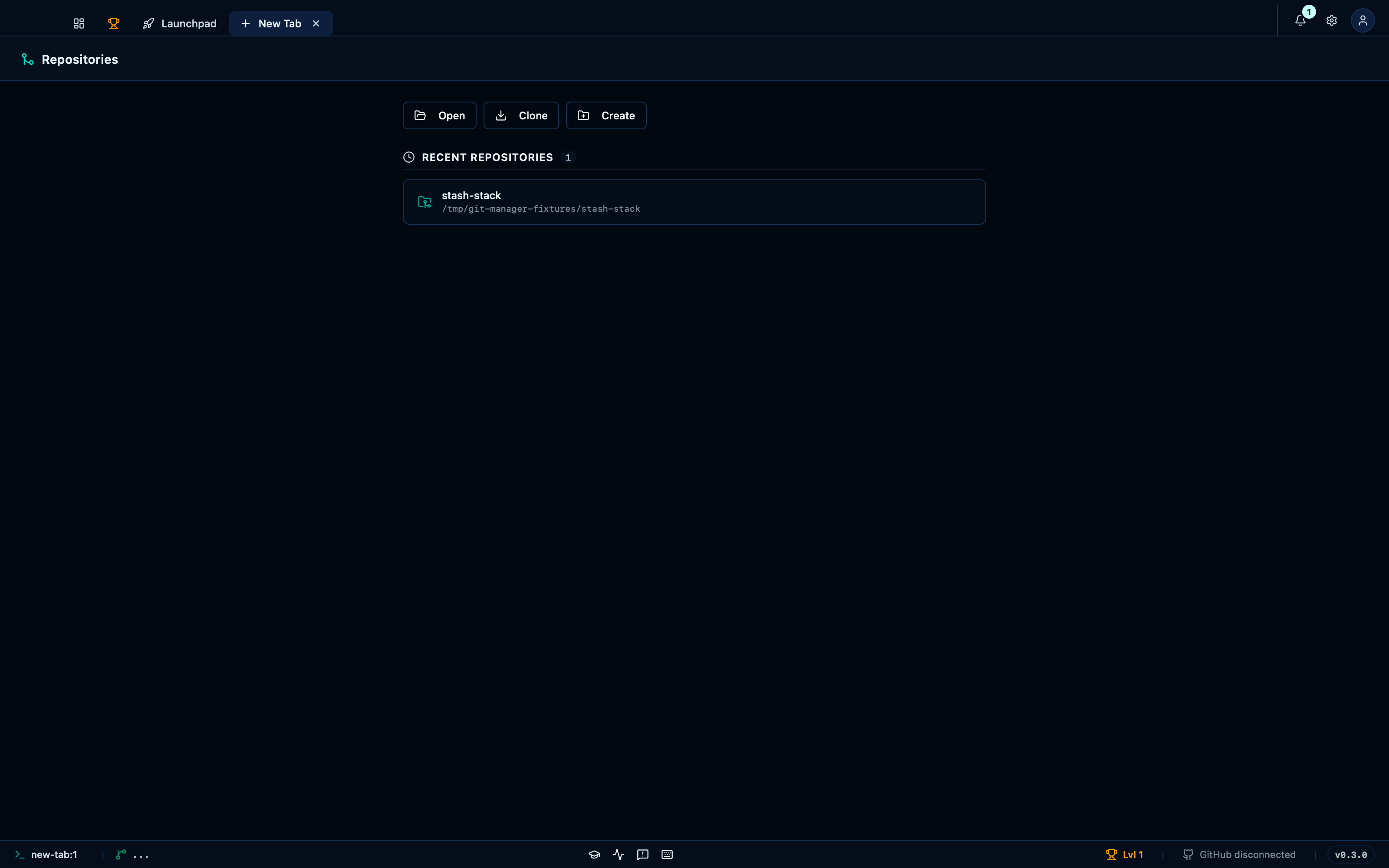The New Tab page