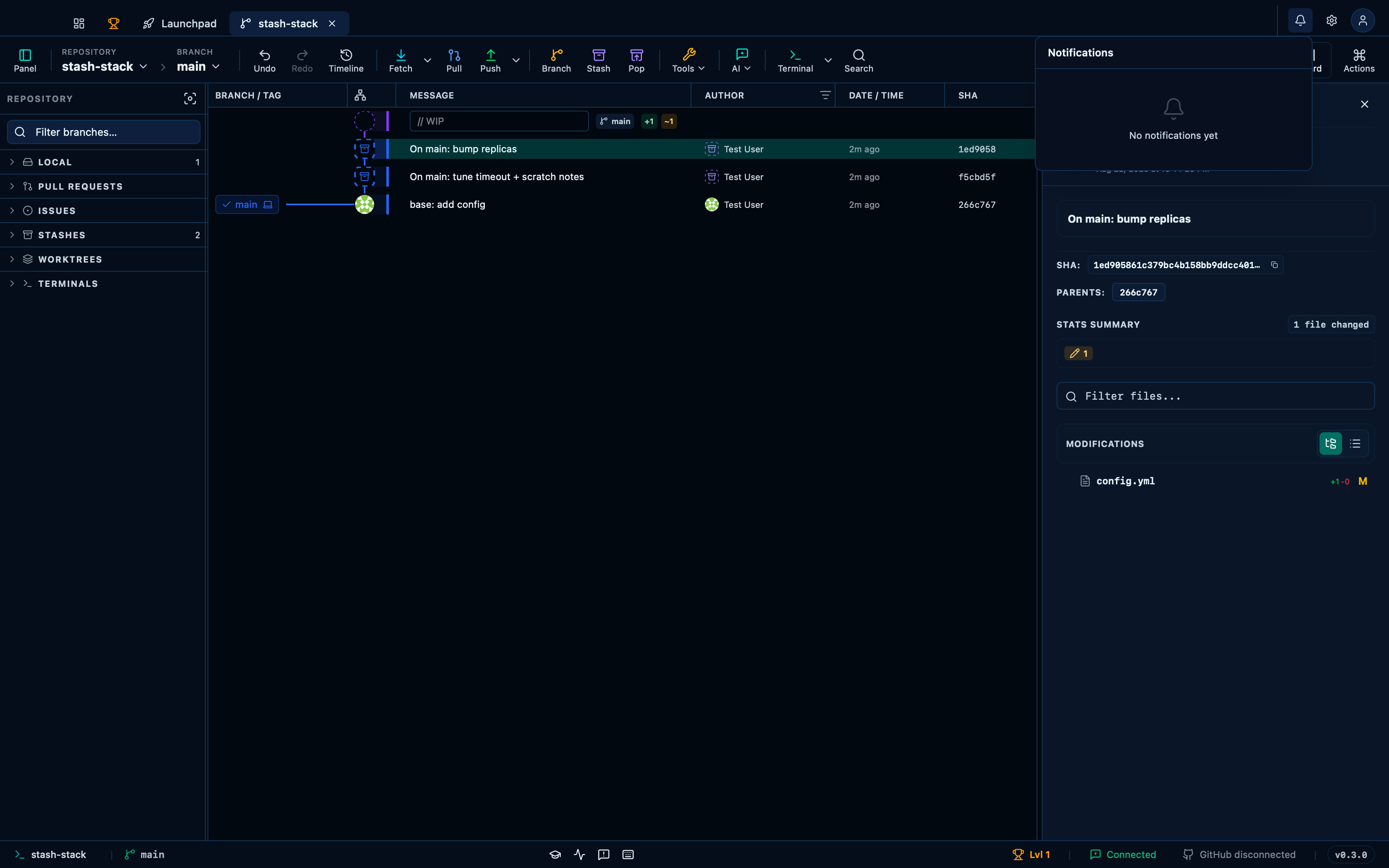 Clearing all notifications empties the tray