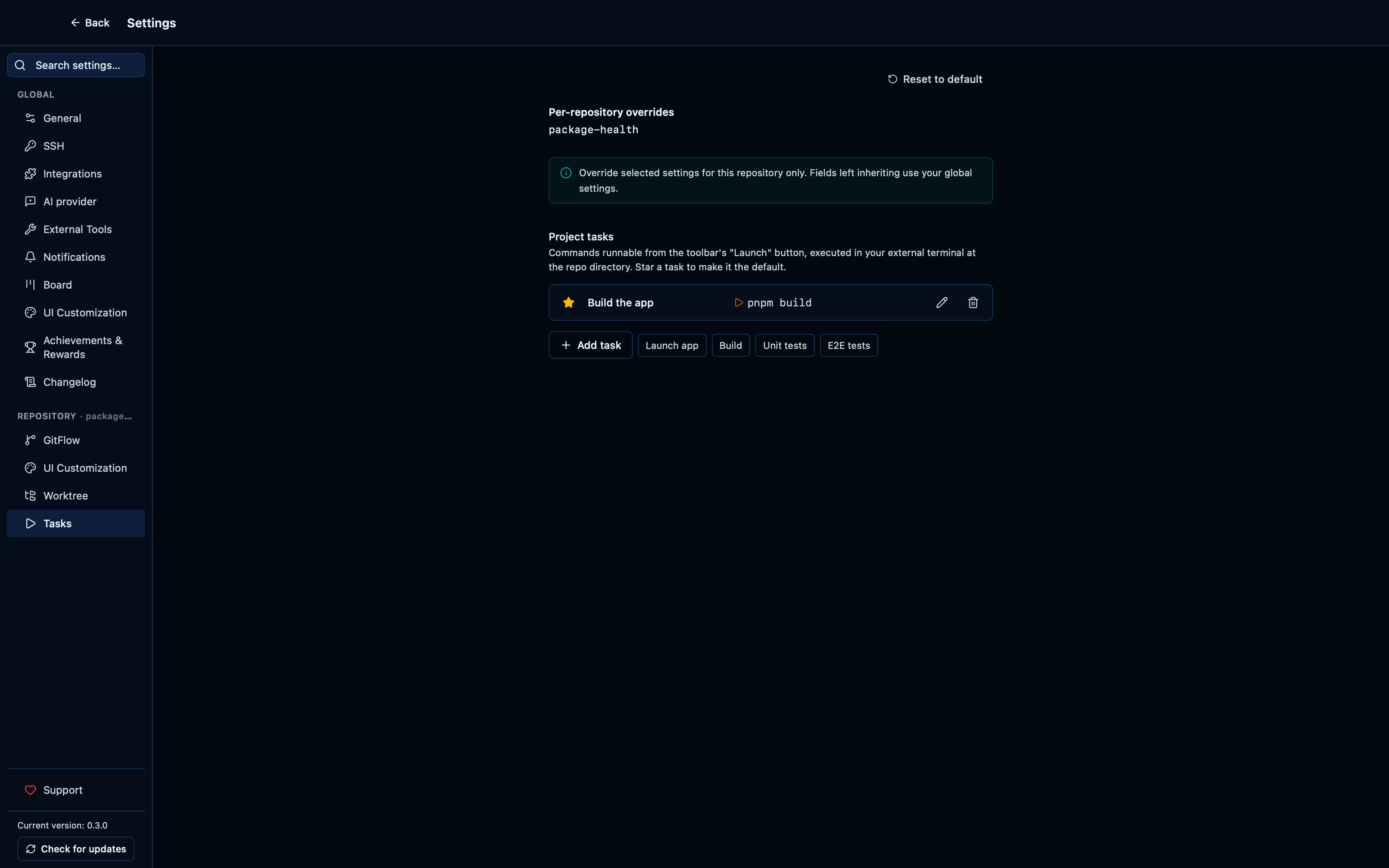 Editing or removing a saved task