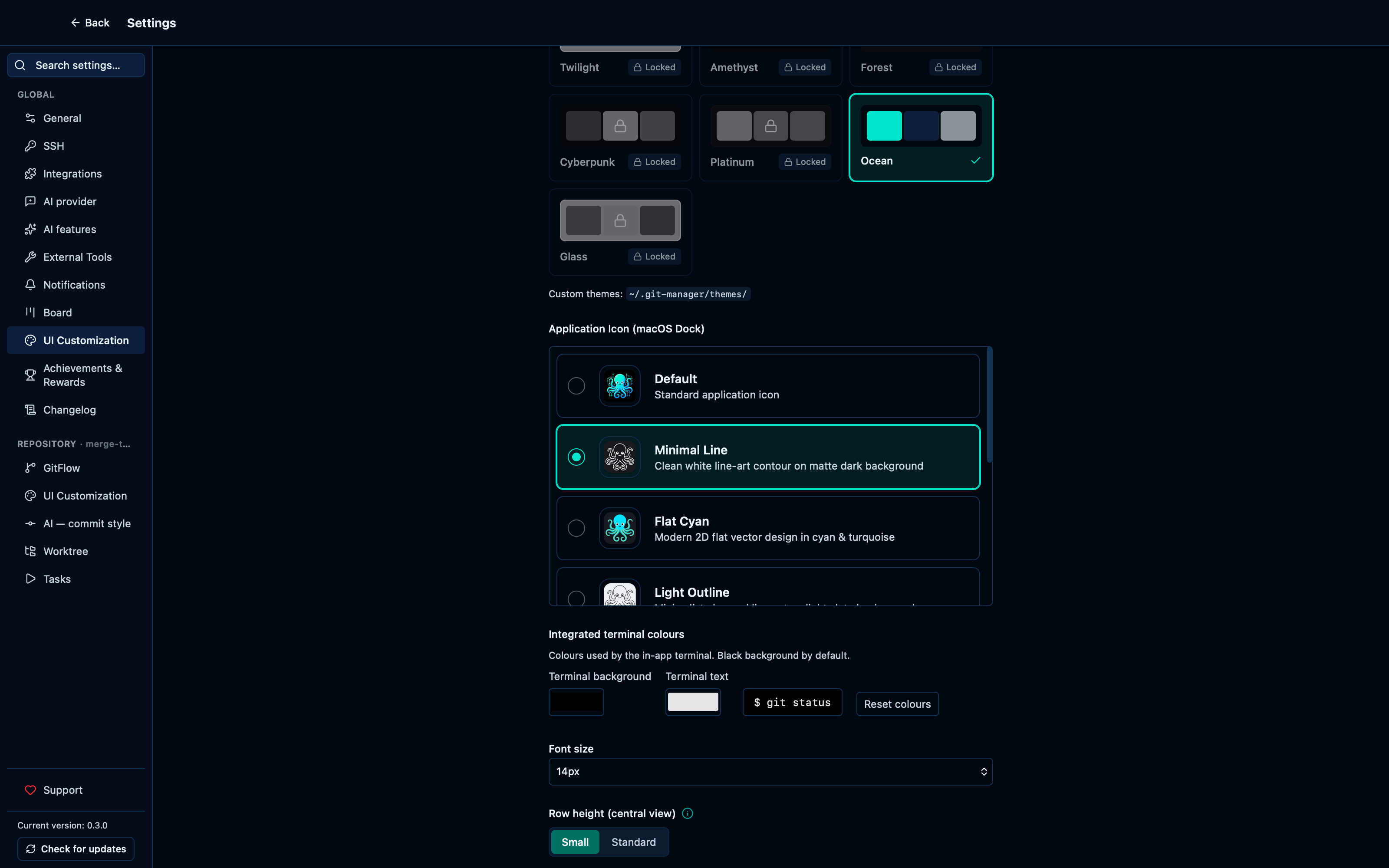 Choosing another application icon keeps it across a reload