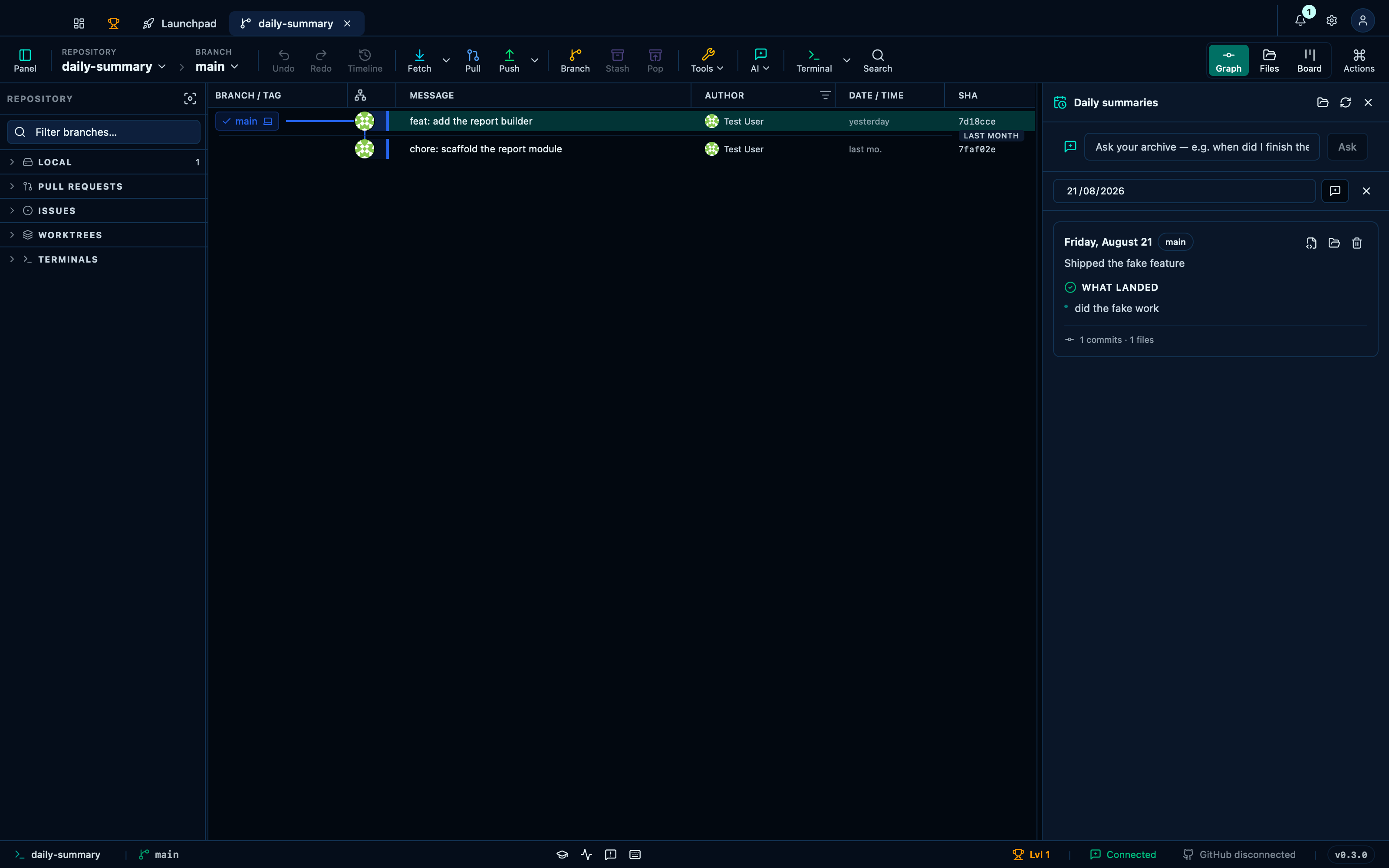 Generating and deleting a briefing straight from the panel