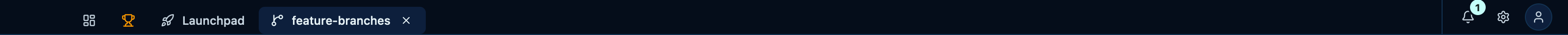 The tab bar keeps every repository one click away