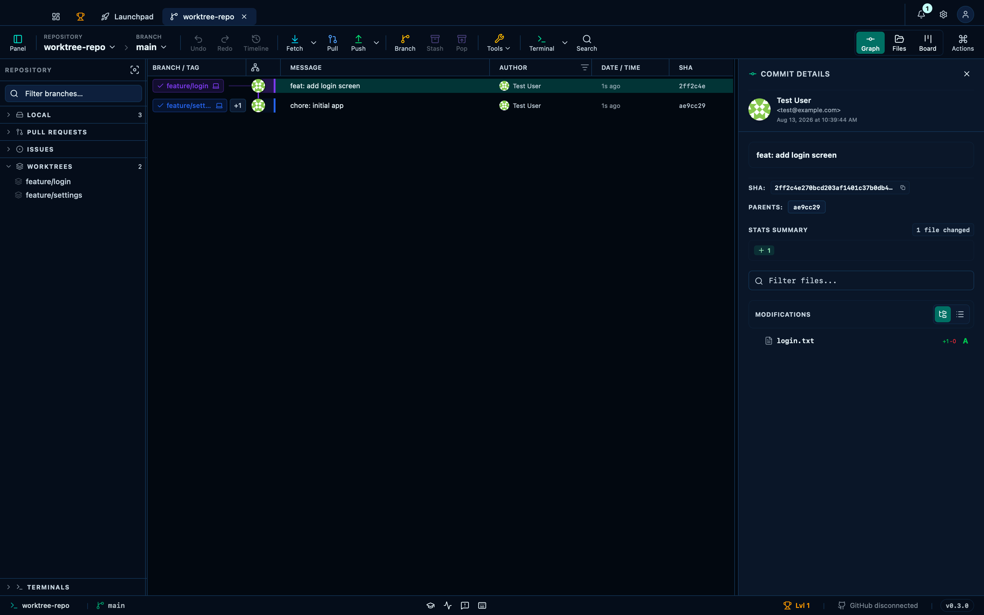 Adding a new worktree